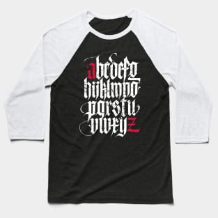 Gothic Alphabet Baseball T-Shirt